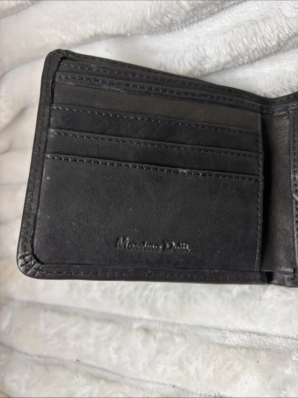 Massimo Dutti Leather Black Wallet EUC